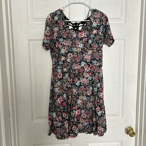 Forever 21 Kids Floral Dress - Black and Pink